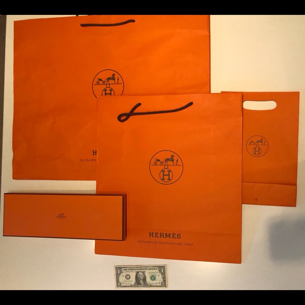 Hermès bags- two large- and a tie box.